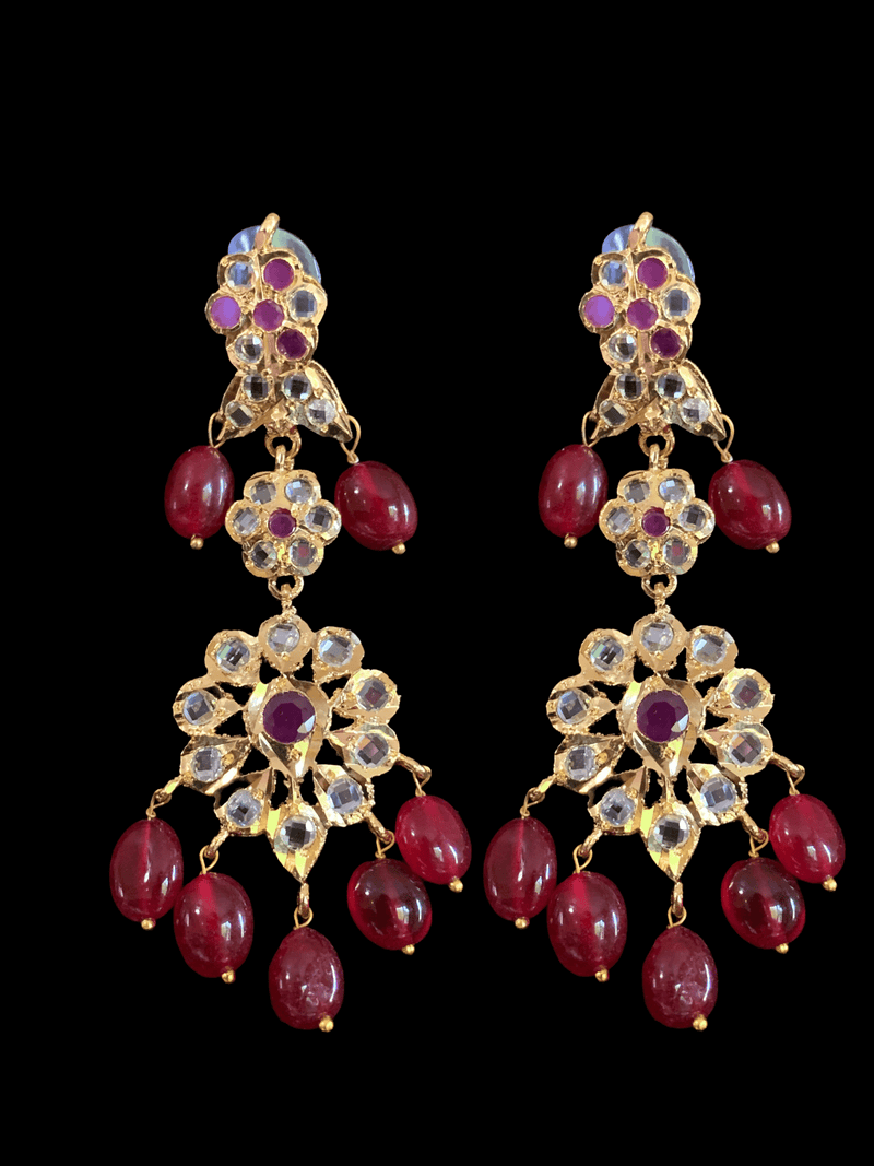 LN85  hyderabadi rani haar in ruby beads  ( READY TO SHIP)