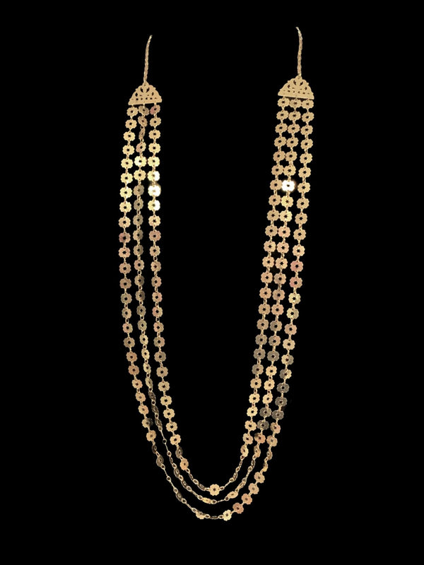 Chandan haar necklace  in silver with gold plating ( SHIPS IN 4 WEEKS )