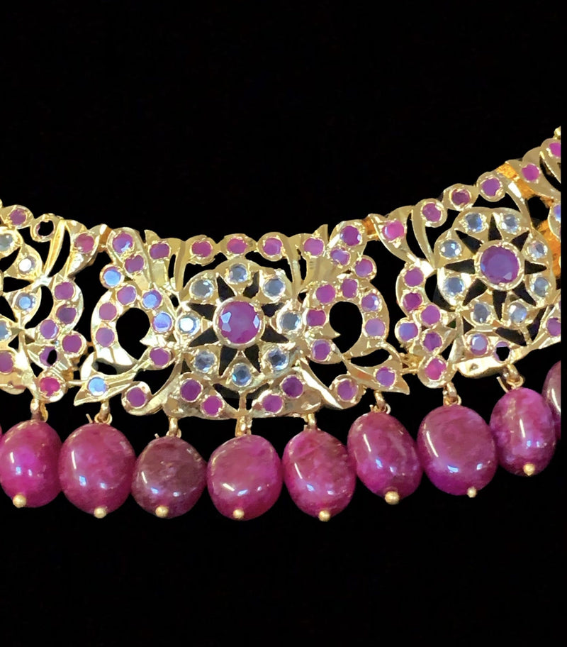 Heena necklace set in rubies ( SHIPS IN 4 WEEKS )