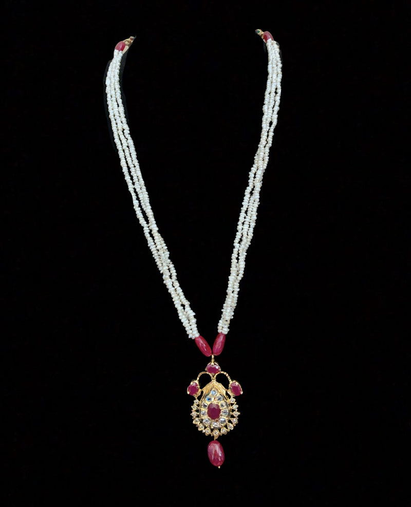 Hyderabadi jugni in fresh water  pearls and rubies SHIPS IN 4 WEEKS