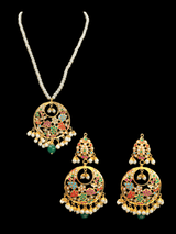 PS106 Naina  pendant set ( Navratan  ) ( READY TO SHIP)