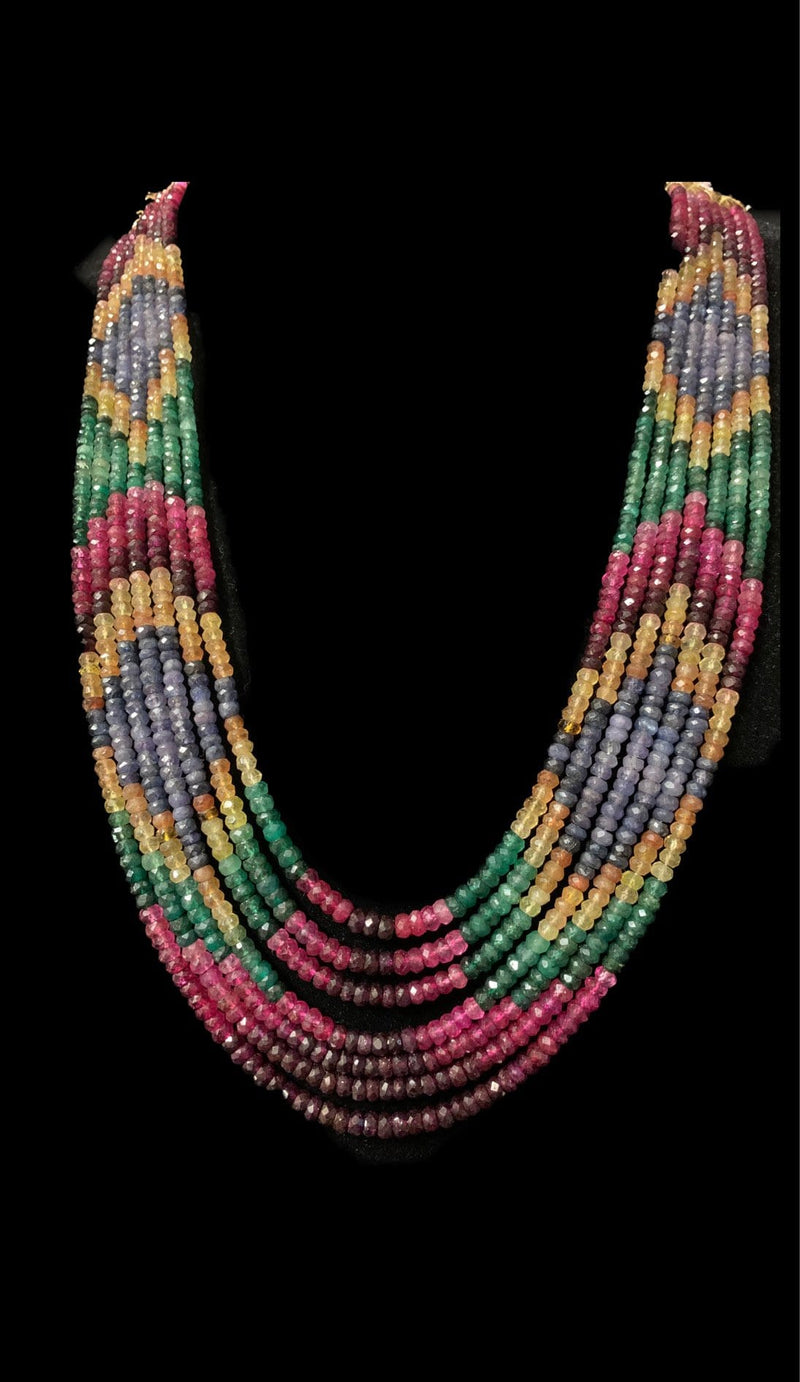 Natural ruby emerald sapphire necklace with earrings (SHIPS IN 4 WEEKS ...