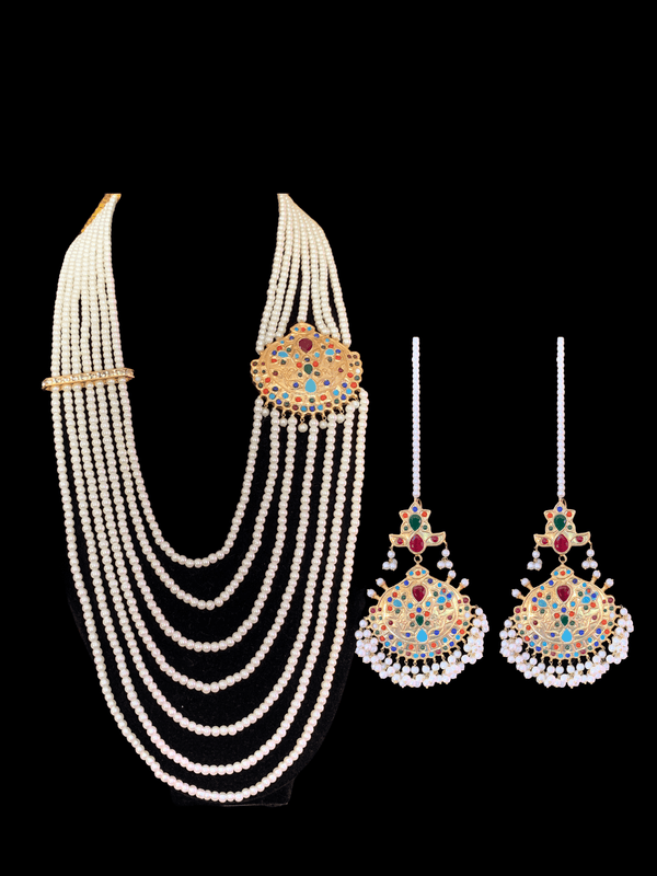 LN73  Shikha Thapa kundan necklace with earrings (SHIPS IN 4 WEEKS )