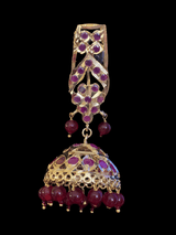 DER118 rooha jhumkas in rubies ( SHIPS IN 4 WEEKS )