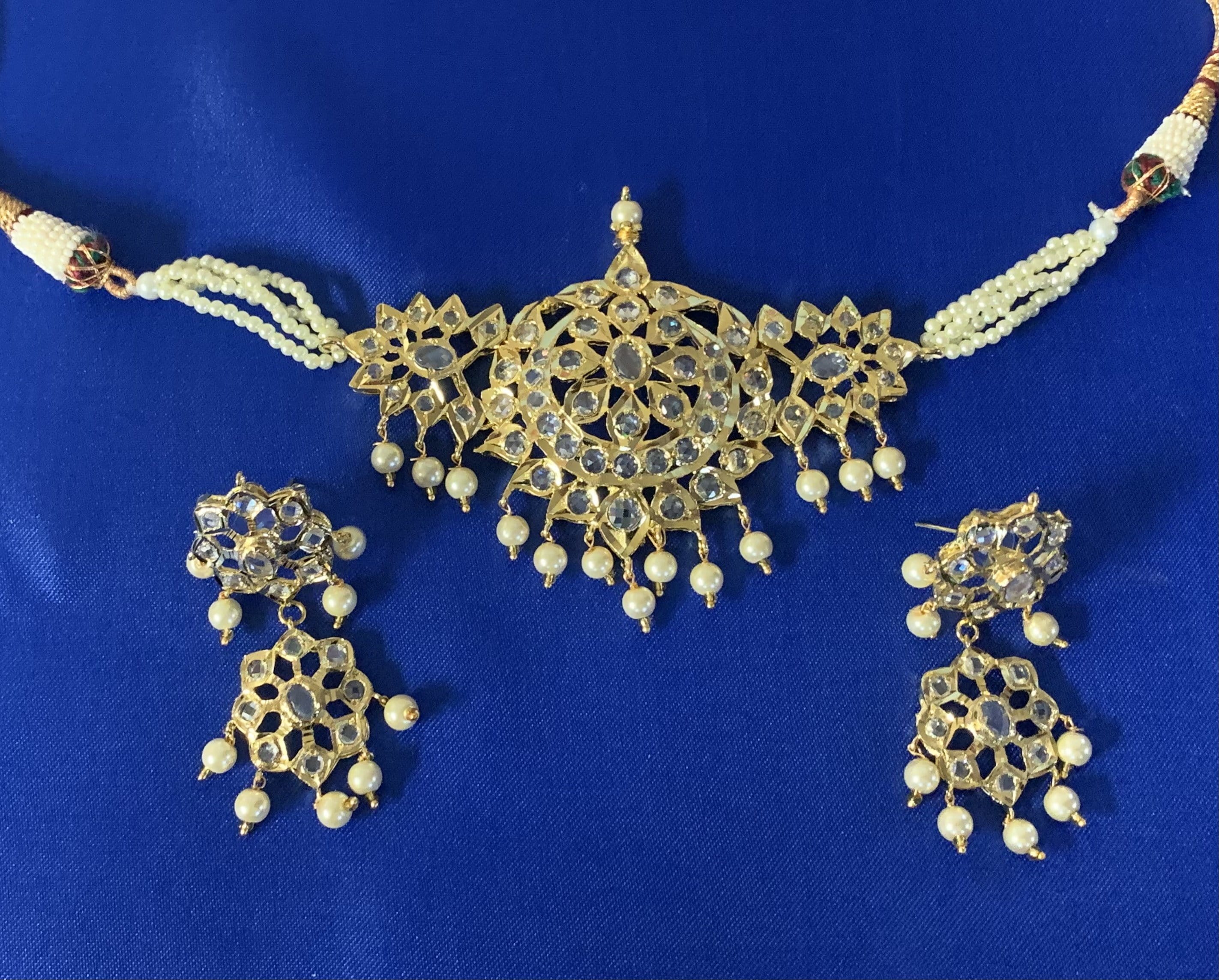 Mushk choker set ( golden pearls ) ( SHIPS IN 4 WEEKS ) – Deccan Jewelry