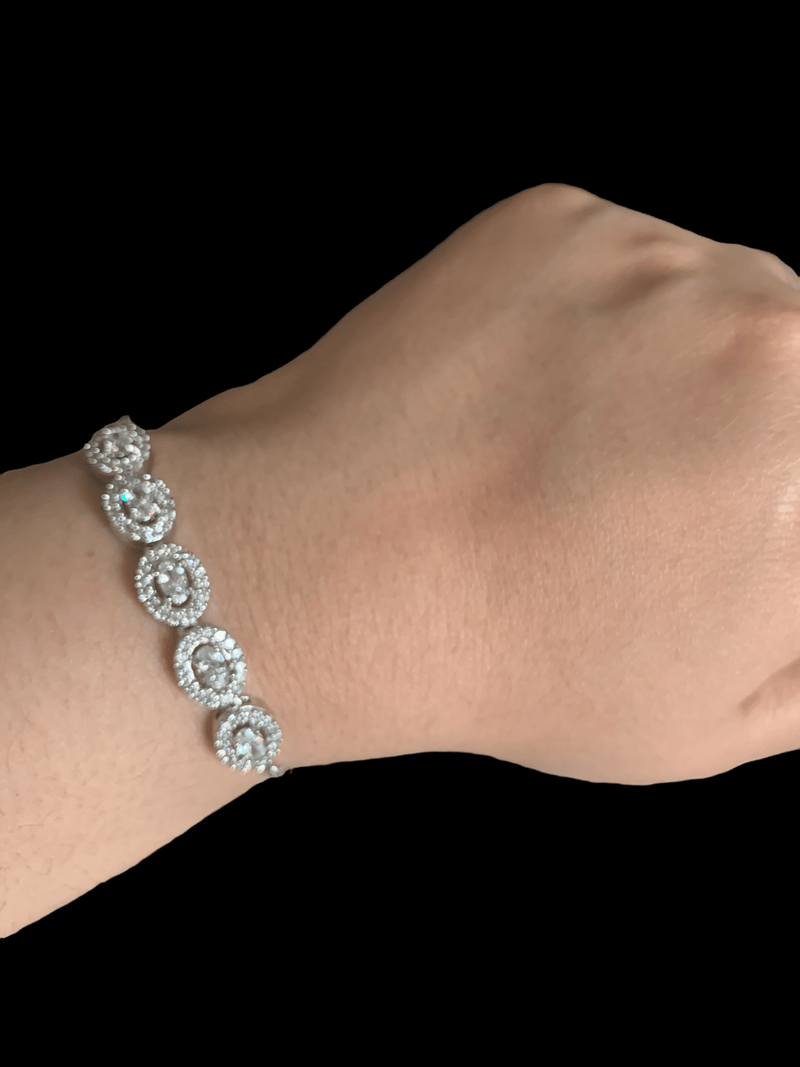 CZ bracelet - Clear  ( silver plated ) ( READY TO SHIP )