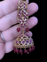 DER118 rooha jhumkas in rubies ( SHIPS IN 4 WEEKS )