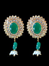 PS418 MEYAM Hyderabadi pendant set in green ( READY TO SHIP)