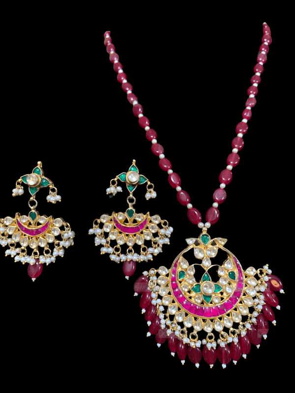 PS382 Erma pachi kundan pendant set ( READY TO SHIP )