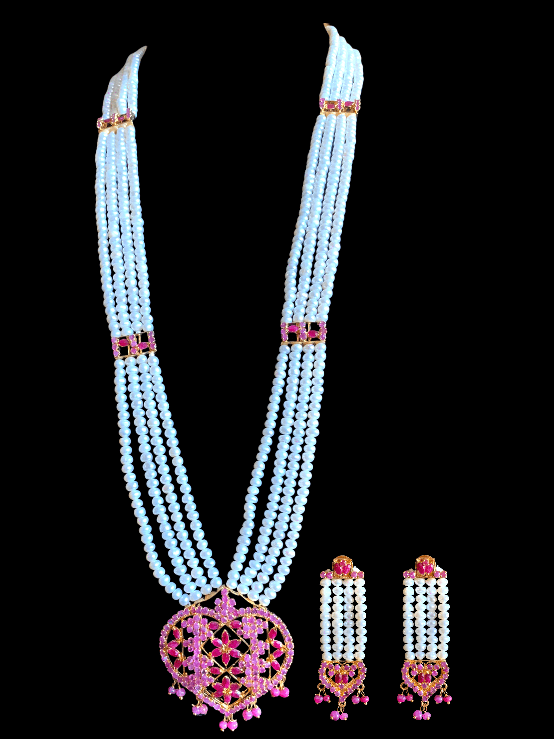 LN157 Ruby with fresh water pearls Rani haar ( READY TO SHIP ) – Deccan ...