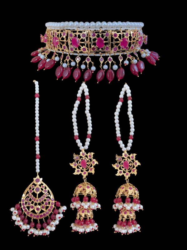 BR55 Insia hyderabadi jadavi lacha with double jhumka( SHIPS IN 2 WEEKS  )