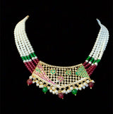 NS246 Sehar  punjabi Jadau necklace with earrings tika  (READY TO SHIP)