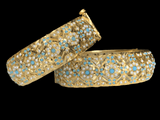 B6 Shibra bangles in turquoise one pair   ( READY TO SHIP)