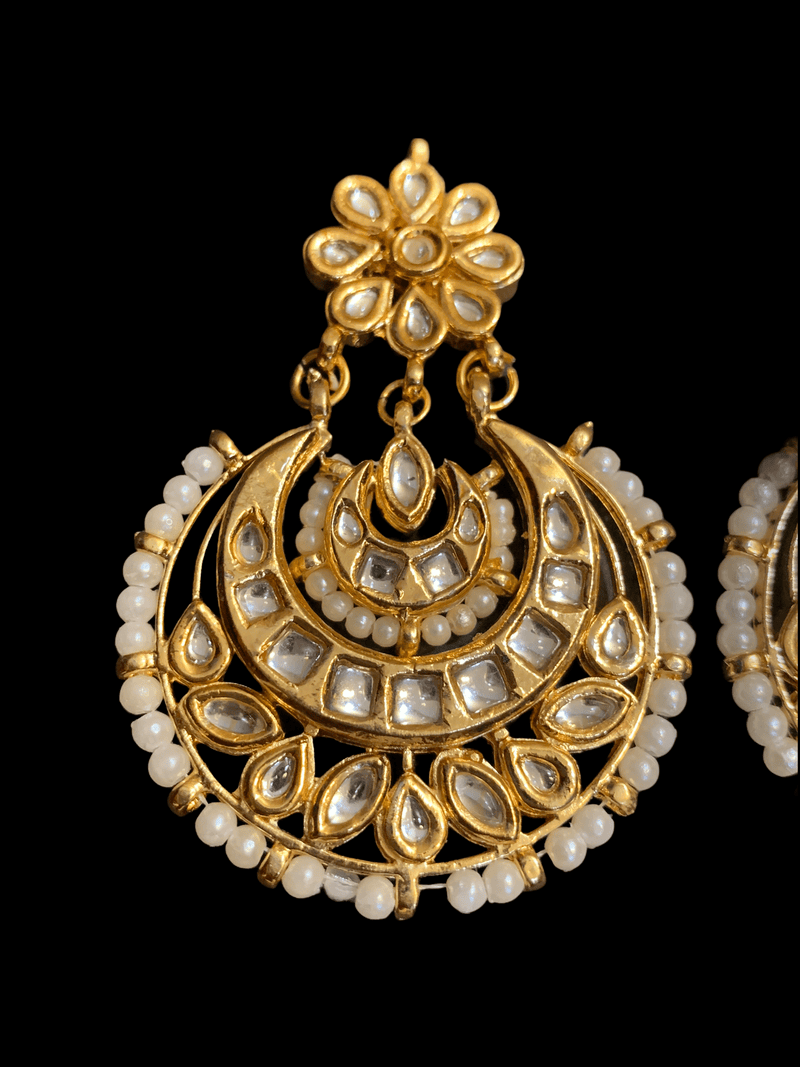 Ruhina   Kundan chandbali earrings  DER20 (SHIPS IN 4 WEEKS )