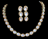 NS176 Kundan necklace set with earrings   (READY TO SHIP)