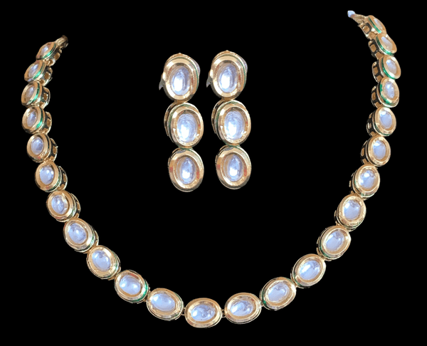 NS176 Kundan necklace set with earrings   (READY TO SHIP)