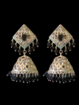 DER373 silver plated jhumka ( SHIPS IN 4 WEEKS )