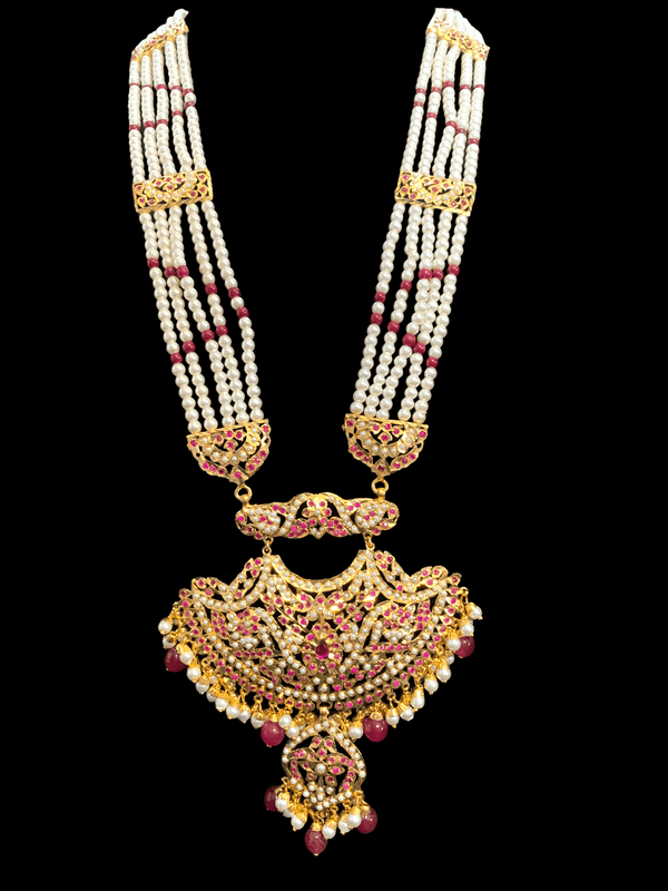 LN141 Yashvi rani haar in rubies (  SHIPS IN 4 WEEKS )