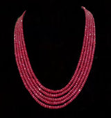 NS296 Natural ruby beads in 5layers ( READY TO SHIP )