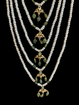 SAT49 Hyderabadi satlada in Fresh water pearls and emeralds ( READY TO SHIP )
