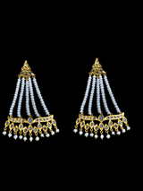 DER72 Hyderabadi jhoomar earrings in fresh water pearls ( SHIPS IN 3 WEEKS )