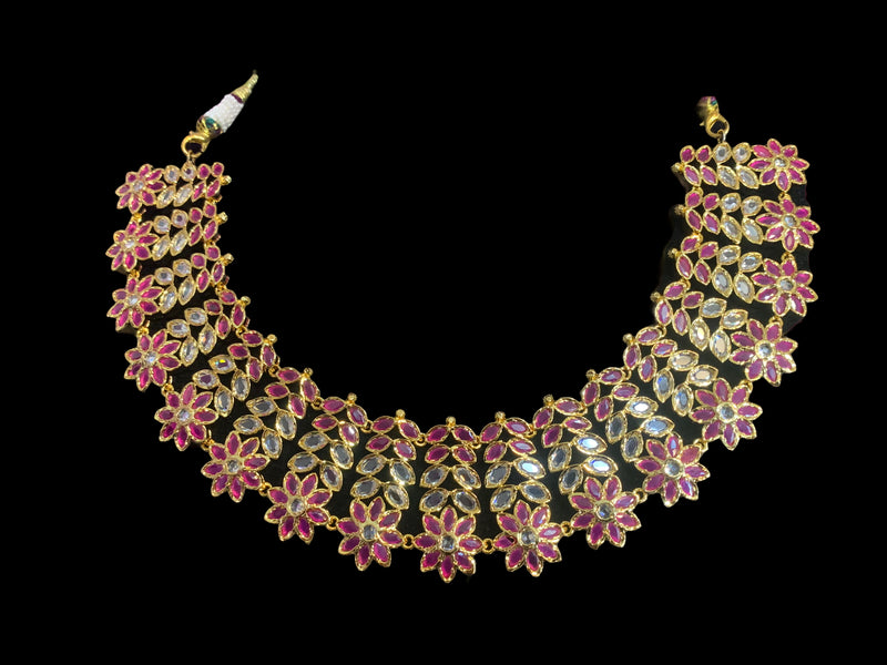 NS374 MIZAN Hyderabadi gold plated necklace set ( READY TO SHIP )