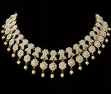 NS186 Neha jadau necklace set ( pearl   ) - SHIPS IN 4 WEEKS