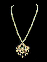 PS64 Diana ruby emerald Hyderabad pendant set with Chandbali( SHIPS IN 4 WEEKS)