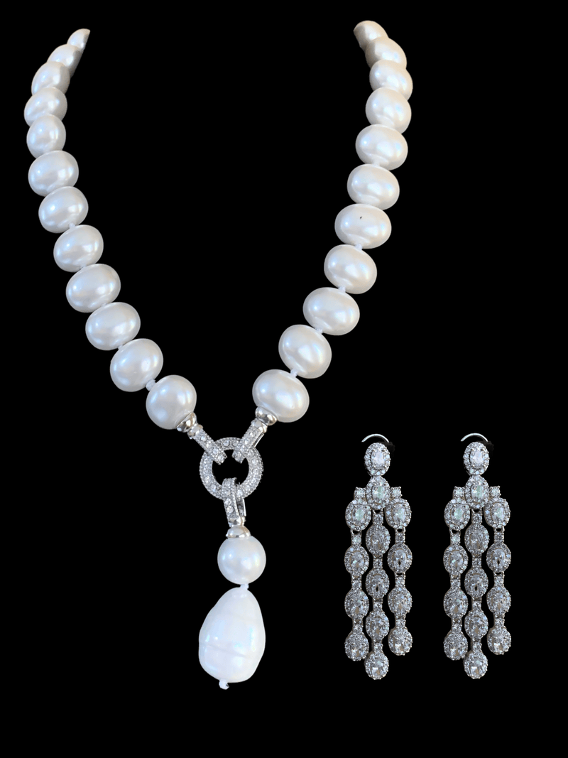 NS287 Pearl necklace set ( READY TO SHIP )