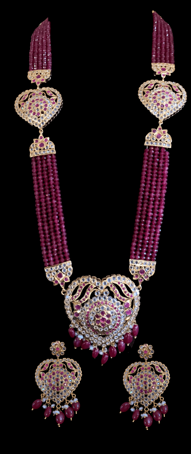 Antara hyderabadi Rani haar -red/ruby ( SHIPS IN 4 WEEKS )