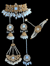 BR85 gold plated bridal set in pearls ( SHIPS IN 4 WEEKS )
