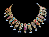 NS375 Simeon gold plated Hyderabadi necklace in fresh water pearls ( READY TO SHIP)