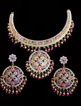 NS189 Ruchika  necklace set in red ( READY TO SHIP )