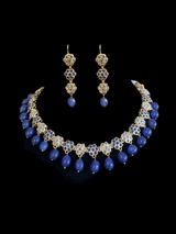 NS224 Meenaz necklace with sapphire beads ( READY TO SHIP )