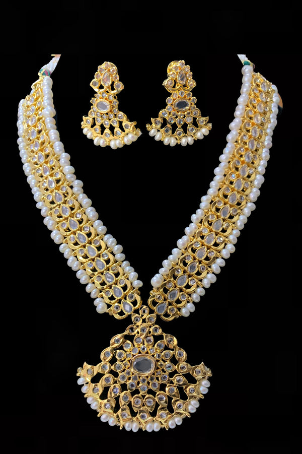 NS109 Ujwala Hyderabadi freshwater pearl   necklace set with earrings (READY TO SHIP )