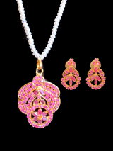 Gold plated ruby  pendant set with fresh water pearls ( READY TO SHIP)