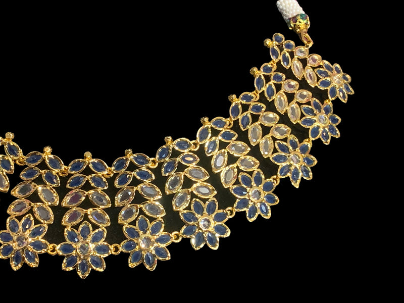 NS371 MIZAN Hyderabadi gold plated necklace set ( READY TO SHIP )