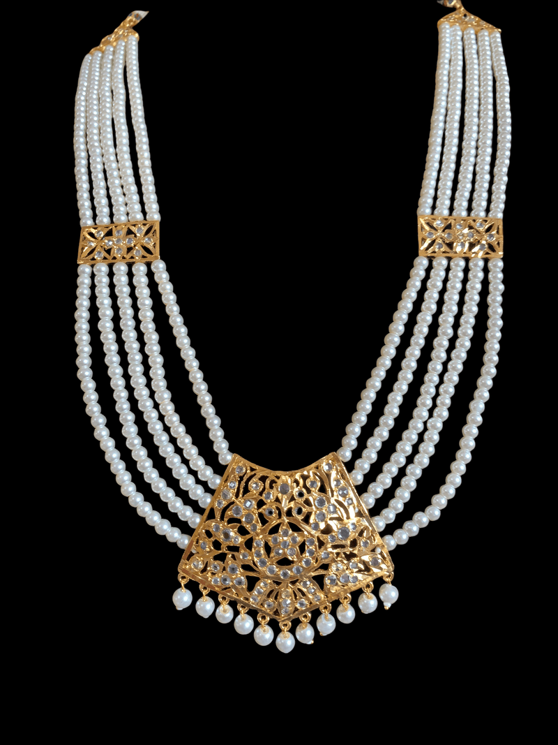 Nisha rani haar in shell pearls ( SHIPS IN 4 WEEKS ) – Deccan Jewelry