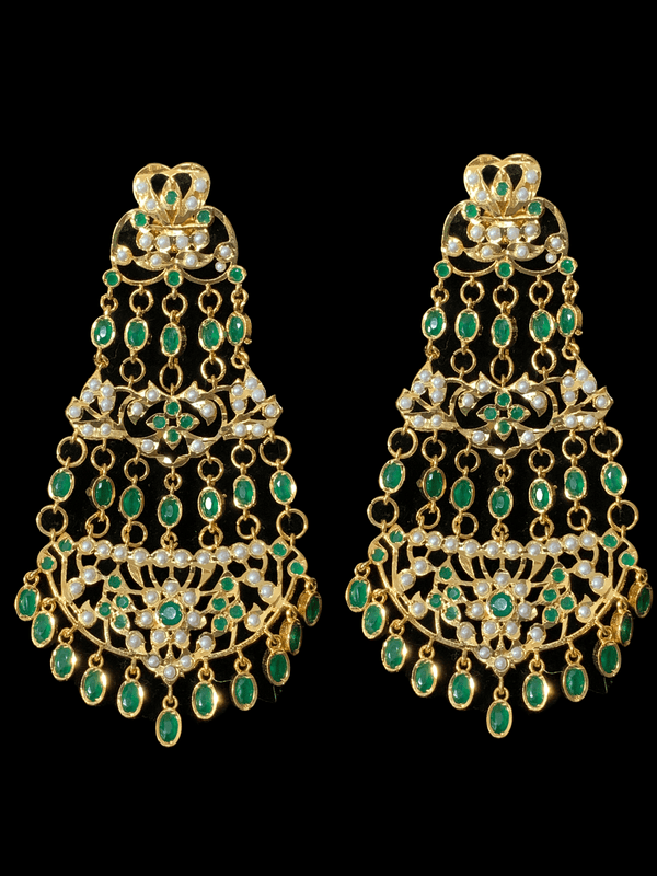 DER163 Naveen  jhoomar earrings ( green     ) (  READY TO SHIP )