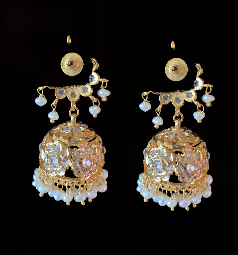 DER615 Navya fresh water pearls jhumka - pearls   ( READY TO SHIP )