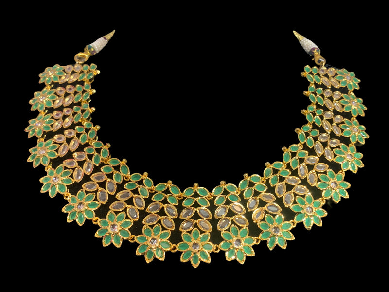 NS372 MIZAN Hyderabadi gold plated necklace set ( READY TO SHIP )
