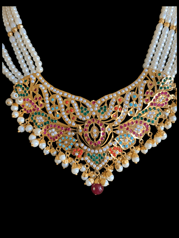 NS321 Rana Navratan  necklace  ( SHIPS IN 4 WEEKS