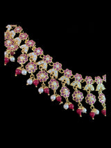 NS219 Neha jadau necklace set ( ruby  pearl ) - SHIPS IN 4 WEEKS