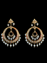 DER25 Double Chandbali in shell pearls  ( READY TO SHIP  )