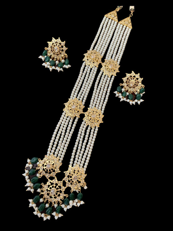 Ruhya rani haar in green ( READY TO SHIP)