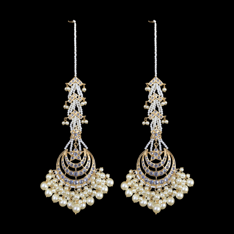 DJET28 Tahura earrings tika in pearls  ( READY TO SHIP )