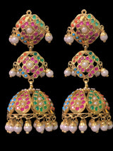 DER394 Hina jhumka navratan ( SHIPS IN 4 WEEKS )