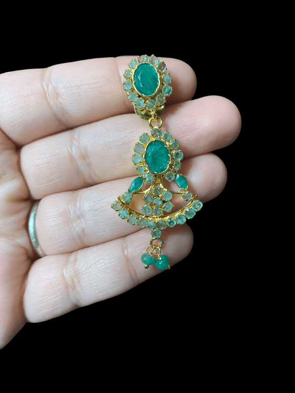 emerald earrings -DER3 ( READY TO SHIP )