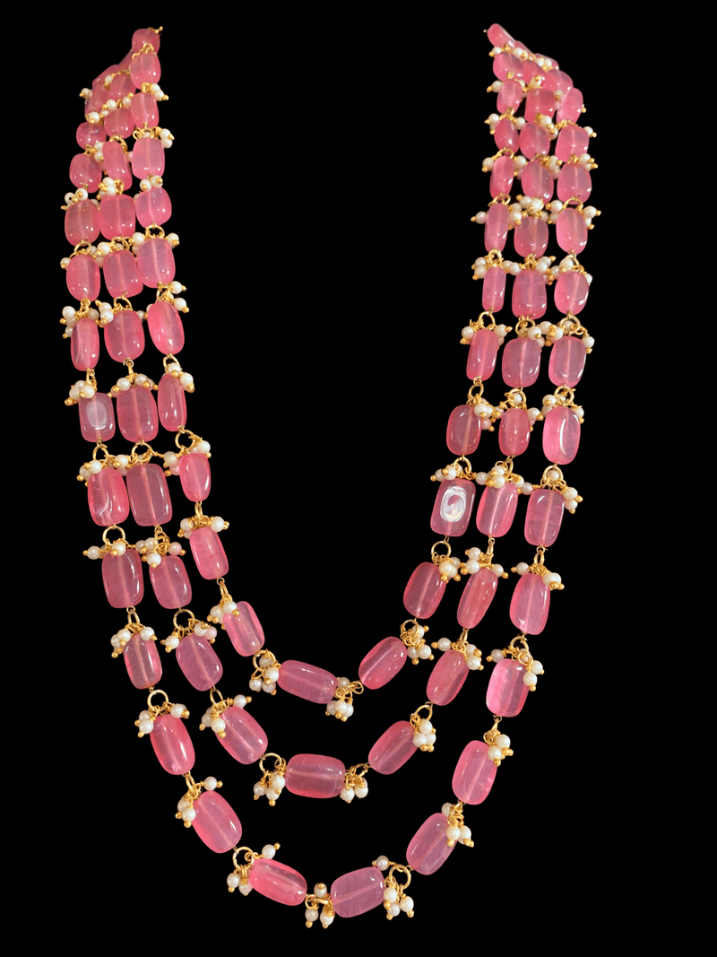 NS305 Piyali beaded necklace - rose quartz   ( READY TO SHIP )