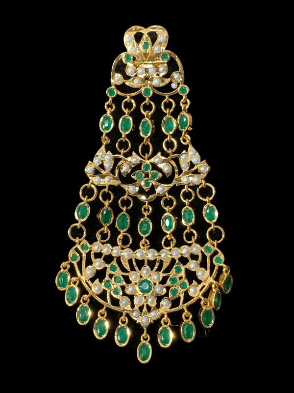 DER163 Naveen  jhoomar earrings ( green     ) (  READY TO SHIP )